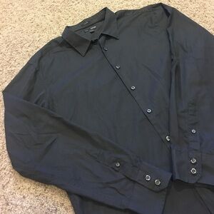 Apt 9 slim fit grey button up dress shirt